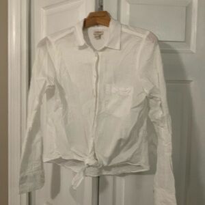 J Crew XS linen/cotton button and tie